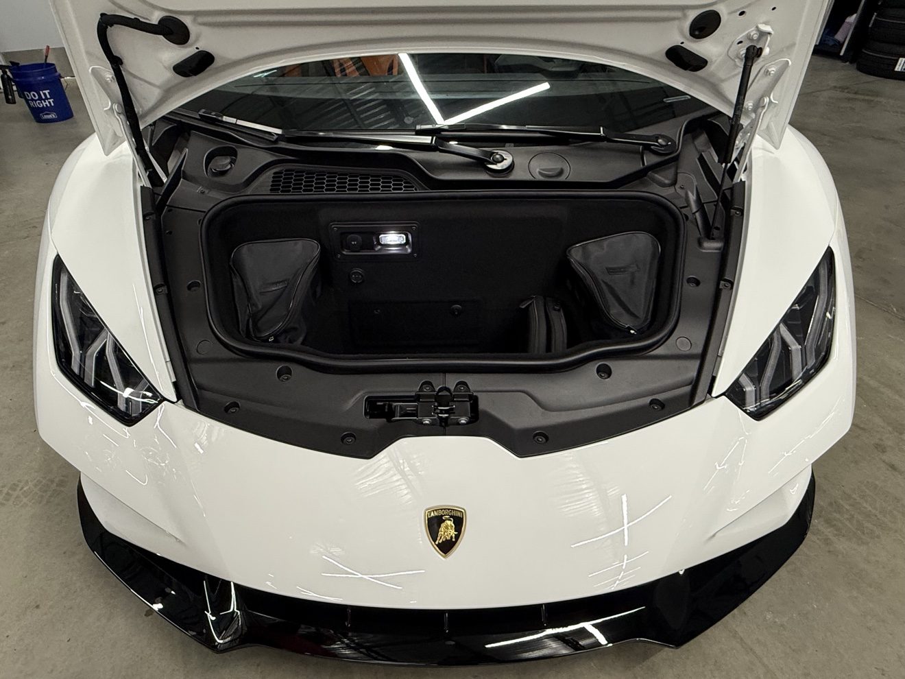 Lamborghini front trunk detailed